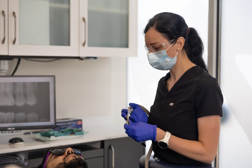 A member of our team working with a patient.